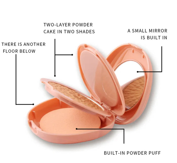 Miss Rose 3 in 1-2 Color Setting Transparent Pressed Compact Powder 7003-035