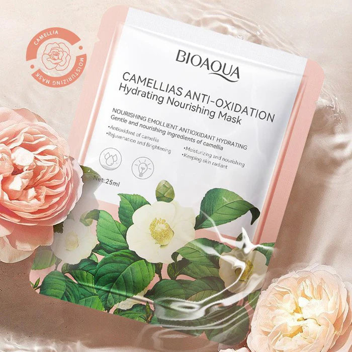 BIOAQUA 1 Piece CAMELLIAS ANTI-OXIDATION HYDRATING FACE Sheet MASK 25ml