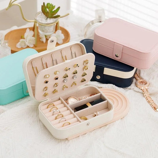 Jewelry Earring Ring Necklace Storage Box Travel Jewelry Case