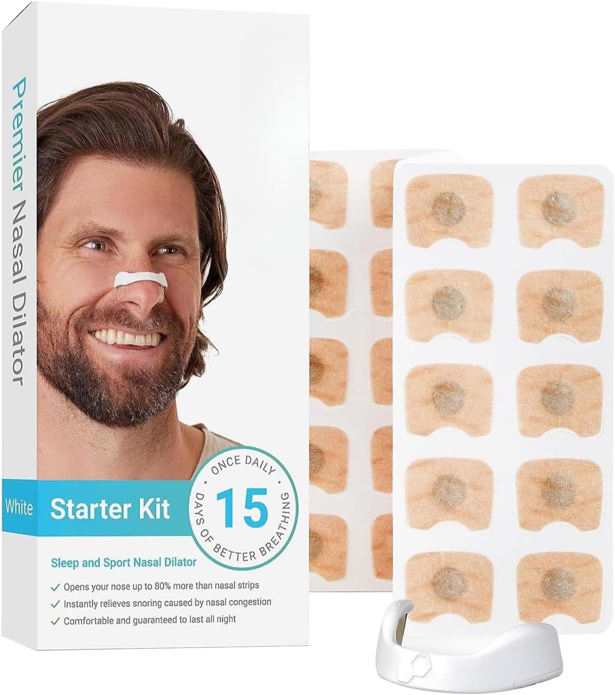 Anti Snore Nasal Inhalation, Anti Snoring Nasal Spreader, Snoring, Long Life Sleep Tape for Hotel, Family, Business Trip, Cars and Travel (White)