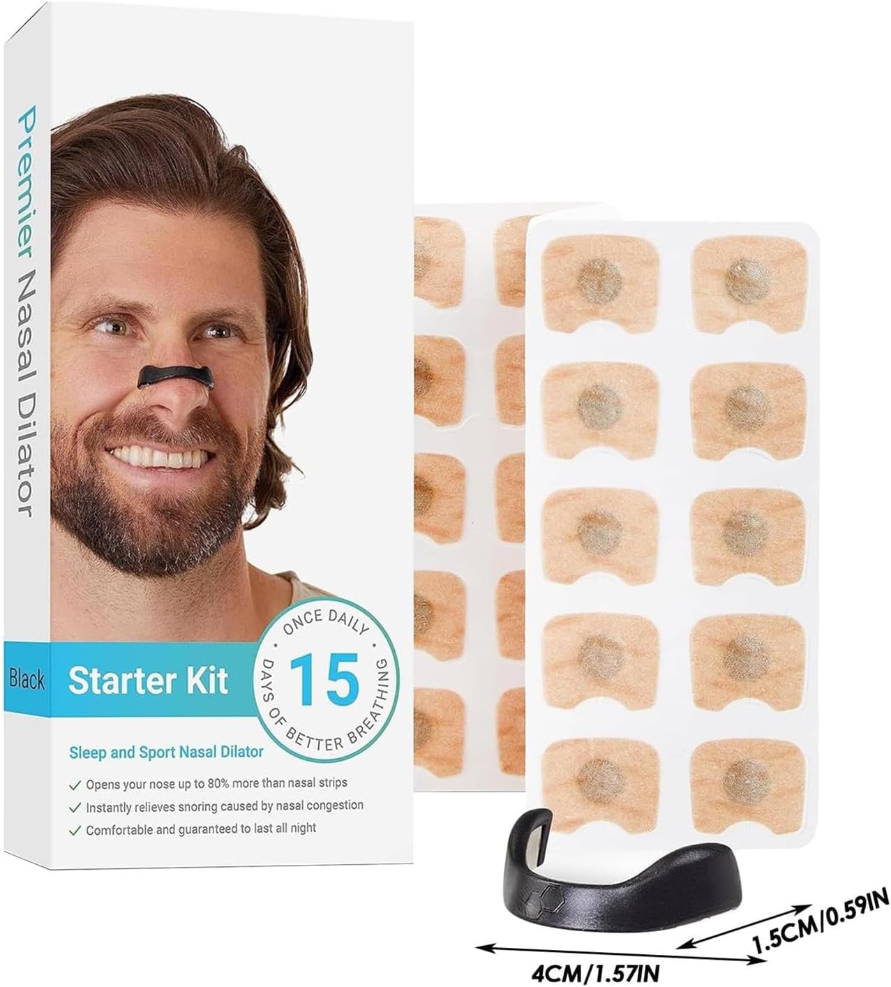 Anti Snore Nasal Inhalation, Anti Snoring Nasal Spreader, Snoring, Long Life Sleep Tape for Hotel, Family, Business Trip, Cars and Travel (White)