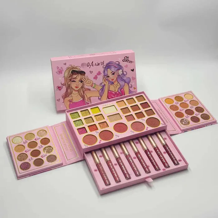 HUDA new style eye shadow lip gloss set high-quality durable makeup setting high pigment makeup kit