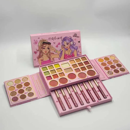 HUDA new style eye shadow lip gloss set high-quality durable makeup setting high pigment makeup kit
