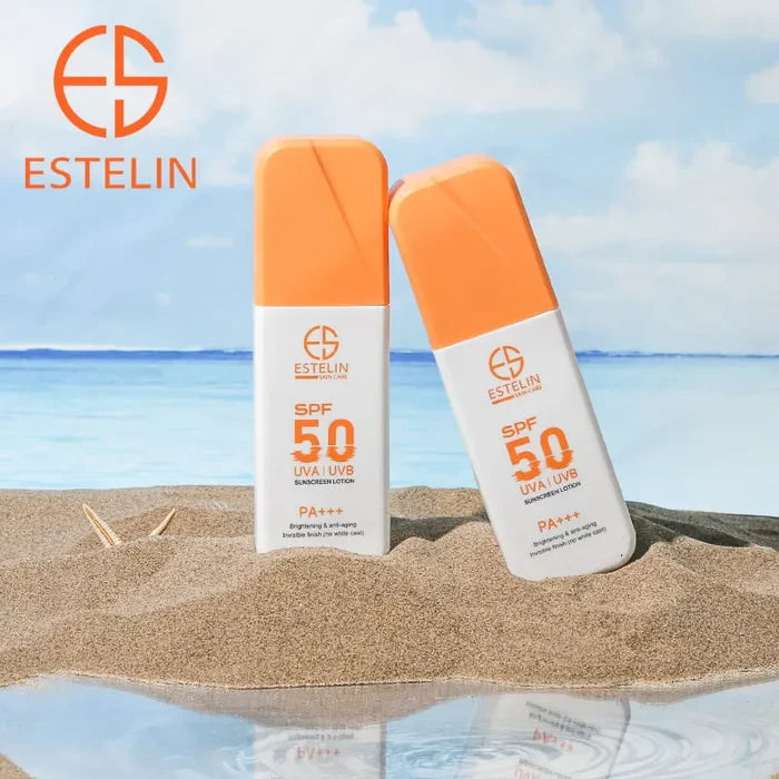 Estelin Brightening & Anti - Aging Invisible Finish (No White Cast) Sunscreen Lotion SPF50 UVA / UVB PA +++- 75G -ES0175