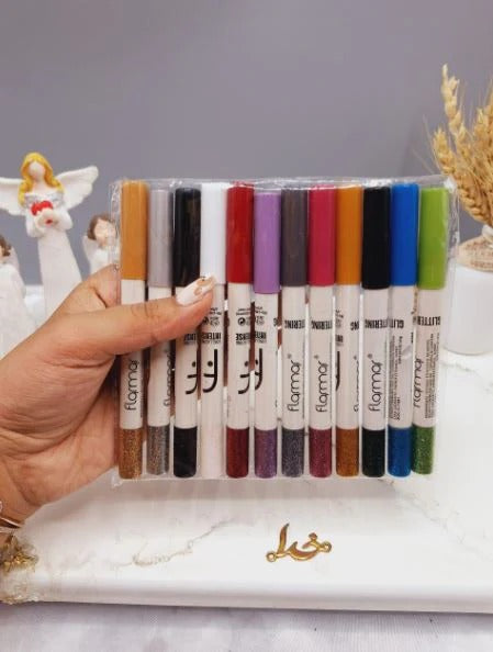 Miss Beauty New Flormour Pack of 12 EyeShadow Glitter Pencil