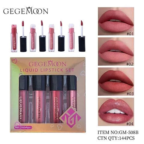 GEGEMOON 4in1 Liquid Matte Lipstick Set For Women And For Girls 2ml*4 GM-508A
