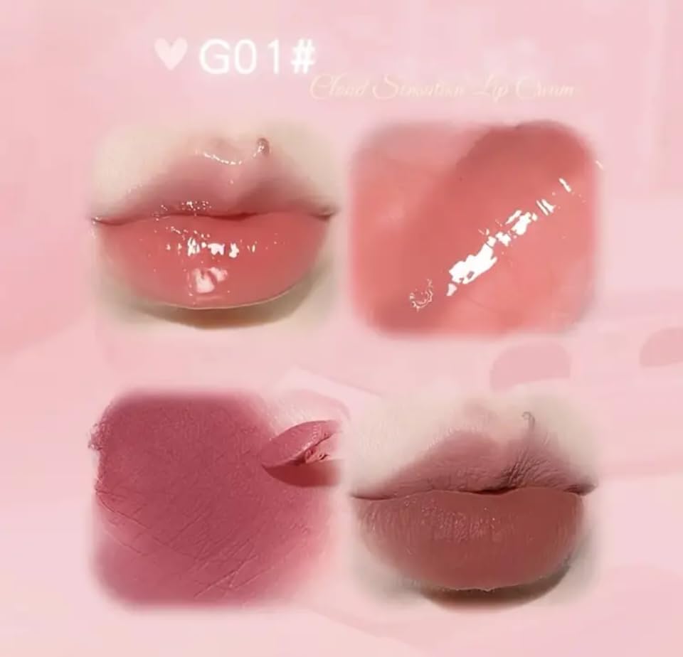 AriPod Lipstick Double Lip Gloss  Double Lip Gloss Mirror Finish Nude Color Korean Matte Lipstick Non Sticky Lip Mud Long Lasting Vegan Makeup