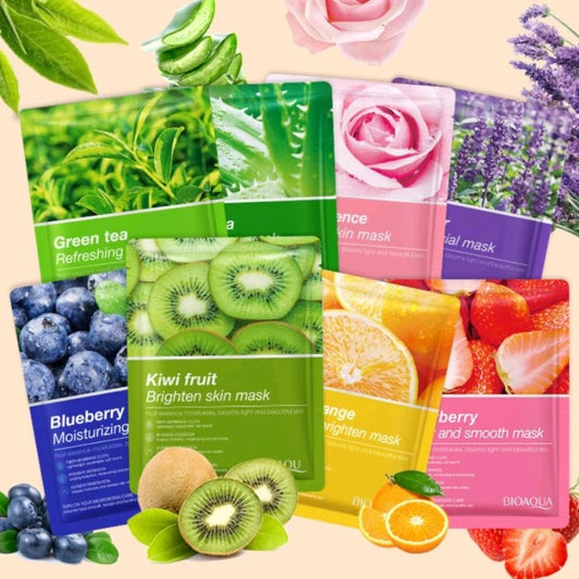 [SADOER] [Bioaqua] Bundle of 12pcs & 15pcs Facial Face Sheet Mask, Hydrating, Radiance Boost, Calming, Moisturizing, Skin Care Sheet Masks