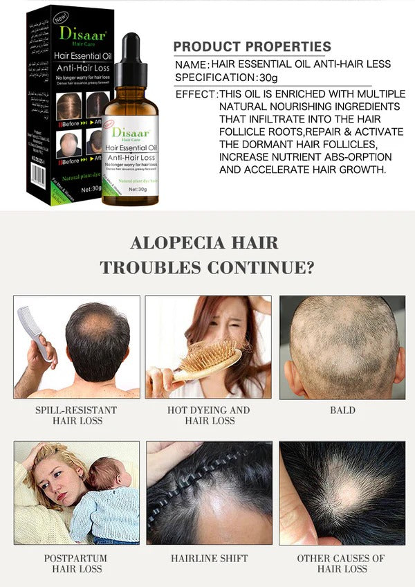 DISAAR Hair Growth Essential Oil Anti Hair Loss Treatment 30ml