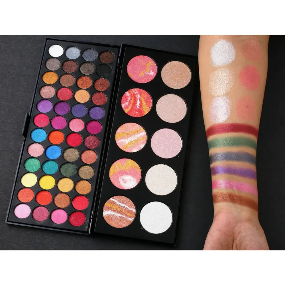 Beauty Nakeed makeup palette 48 eyeshadow 5 colour blusher + 5 colour highlighter