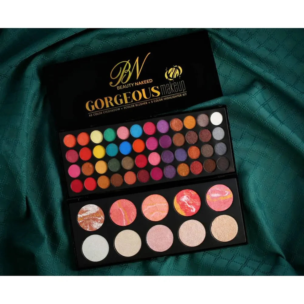 Beauty Nakeed makeup palette 48 eyeshadow 5 colour blusher + 5 colour highlighter