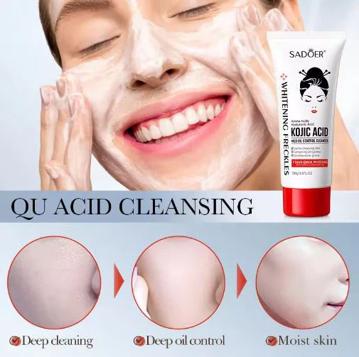 SADOER Best Skin Mild Cleansing Moisturizer Facial Wash Niacinamide Kojic Acid Whitening Oily Skin Control Face Cleanser SD10445