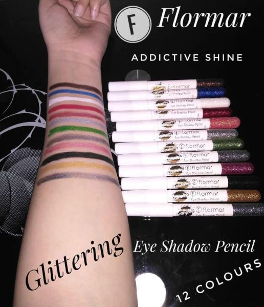 Flormar Pack Of 12 Multicolor Glitter Eye-Shadow Pencil