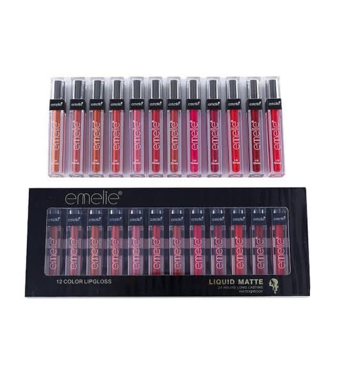 Emelie Lip Gloss 12 Pieces Lipgloss Pack Matte Lip Gloss Shades