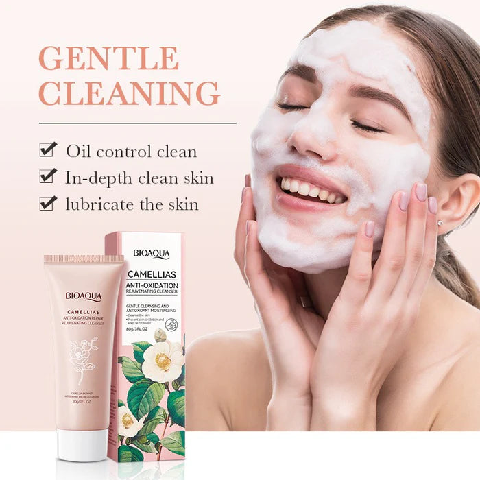 BIOAQUA Camellia Facial Cleanser Skin Care Face Wash Foam Facial Cleanser Deep Moistyrizing 80g BQY12470