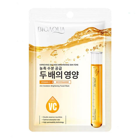 BIOAQUA 1 Piece Vitamin C Nicotinamide Improving Dullness Face Sheet Mask