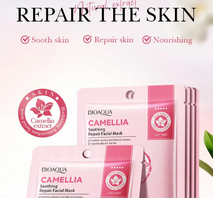 BIOAQUA 1 Pc Camellia Soothing Repair Facial sheet Mask