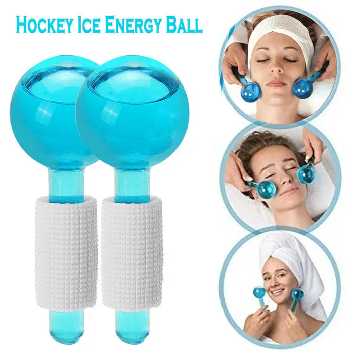 Ice Cool Roller Ball Face lifting Relaxation Massage + 4pcs Face Mask Sheets + 1pcs Lip Mask + 1 pair Eye Patches