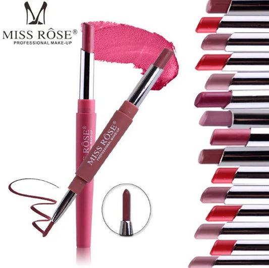 MISS ROSE High Pigment 2 In 1 Lip Liner + Lipstick