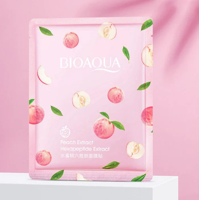 BIOAOUA 1 Piece Peach Facial Mask Moisturizer Face Sheet Mask