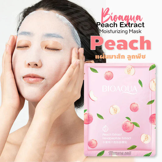 BIOAOUA 1 Piece Peach Facial Mask Moisturizer Face Sheet Mask