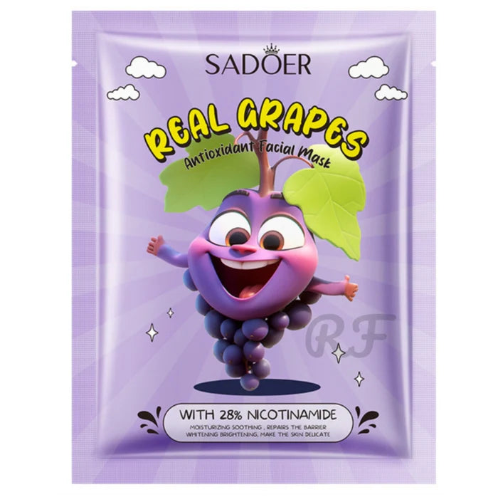 SADOER 1 Pc Real Grapes Hydrating Facial Sheet Mask