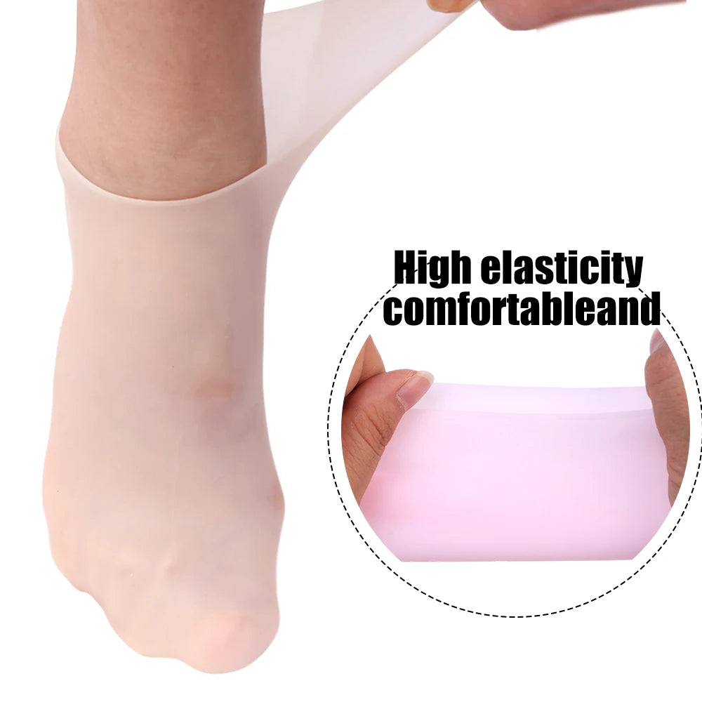 1Pairs Silicone Moisturizing Foot Socks for Dry Cracked Feet Foot Care Socks Spa Pedicure Socks Massage Moisturizing Gel Sock