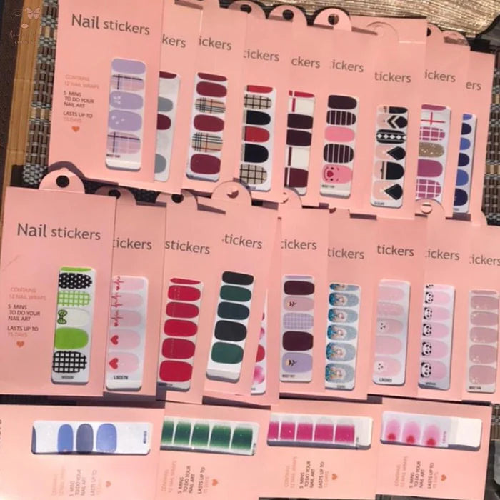 New Nail Art Nail Stickers NOW It easy to design nails at home without any tools.Apply to easy stay one week plus,waterproof and look real.