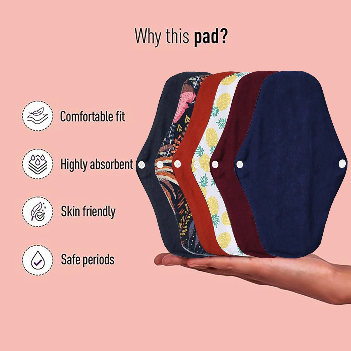 New Waterproof Women Cloth Sanitary Napkin Menstrual Pad Reusable, Period Pads, Sanitary Pads