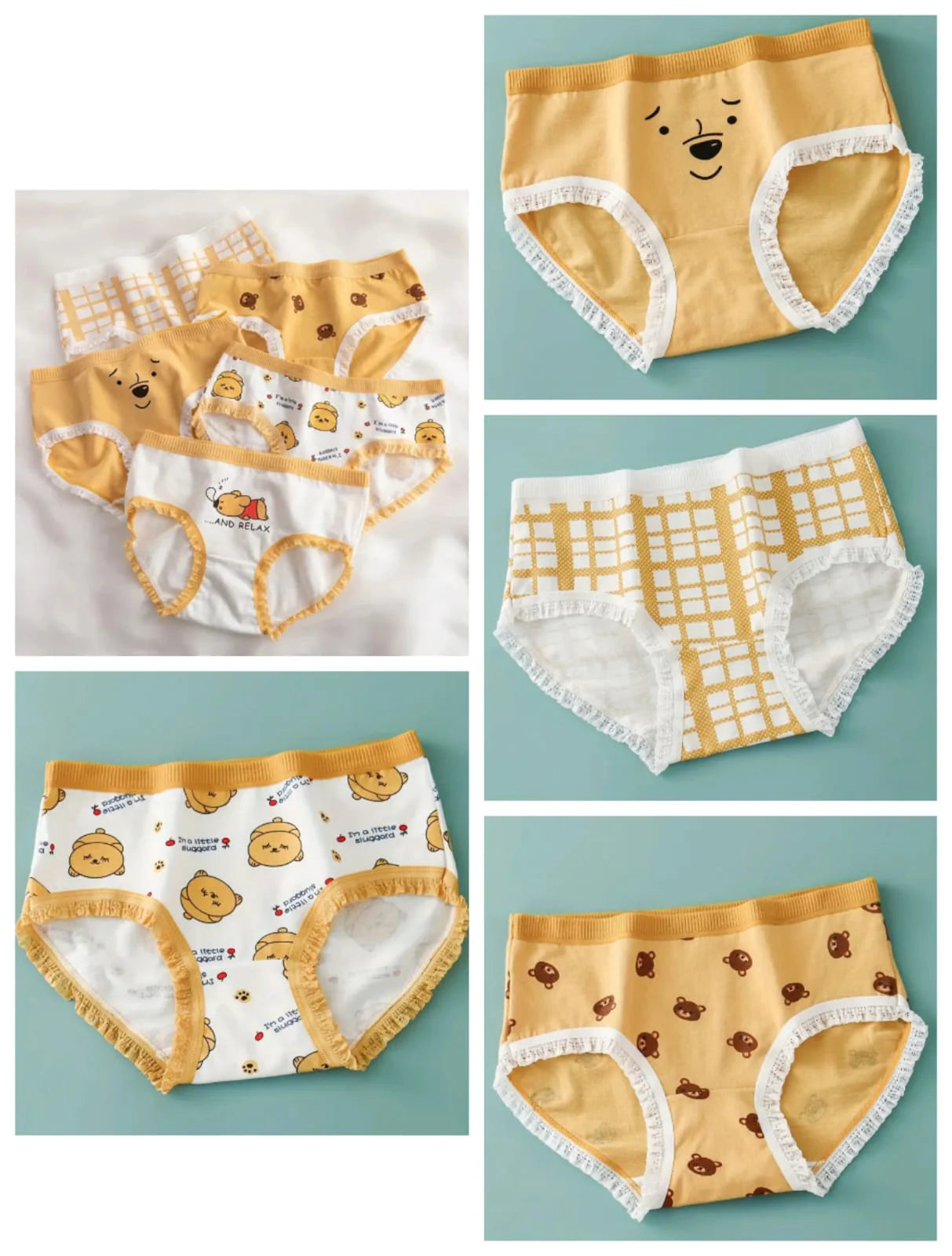 Pack Of 3 Soft Cotton Ladies Imported Comfortable Cartoon Pattern Elastic Waist Printed Panties For Girls And Women's CS09