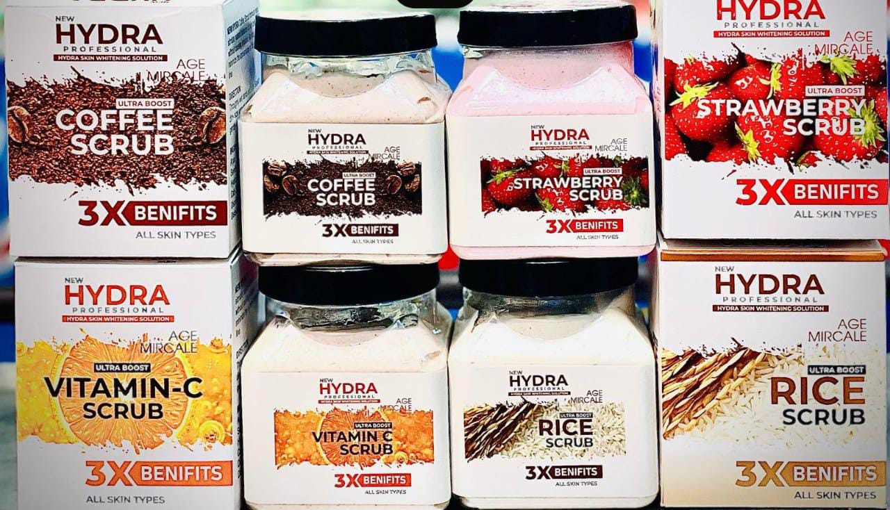 New hydra facial scrub,  4 different colours available. Approx 350gm.