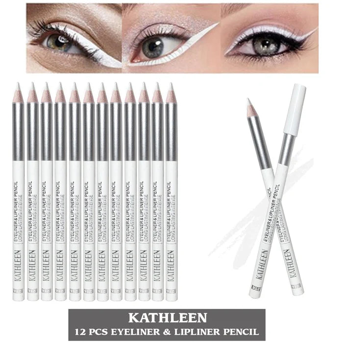 Kathleen 06 pcs Balck And White Eye liner Pencil