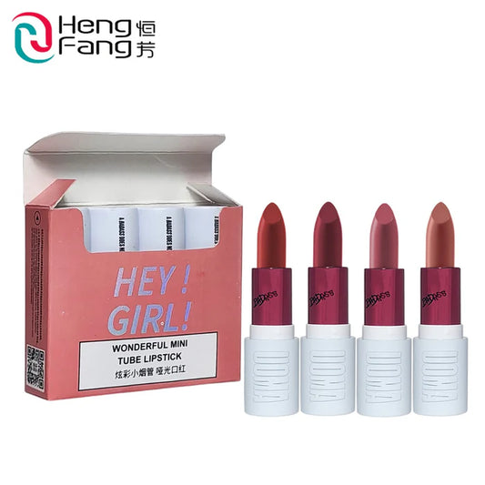 Heng Fang Hey Girl! Mini Lipstick Set – 4 Shades | Matte Finish, Long-Lasting, Travel-Friendly