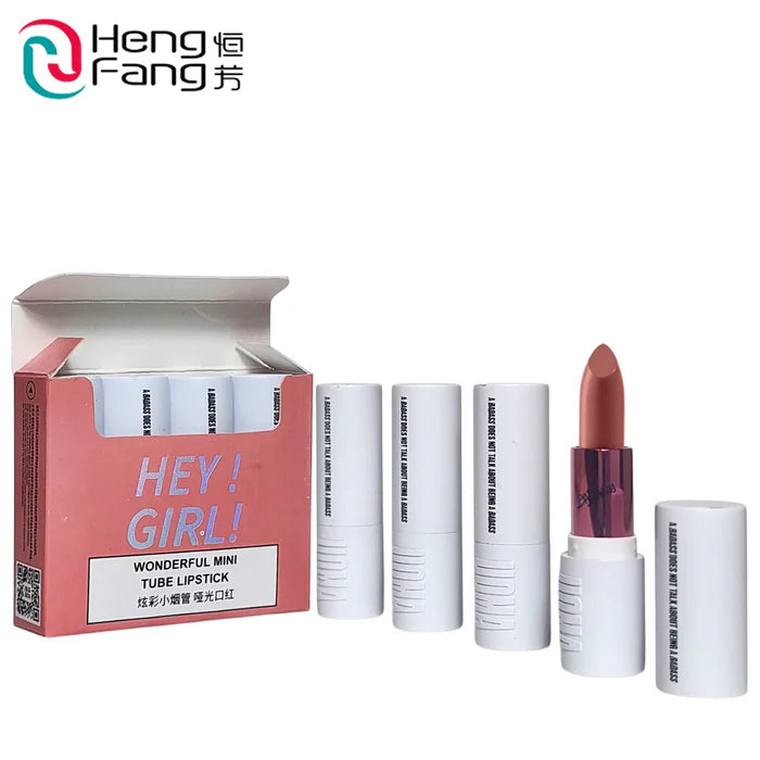 Heng Fang Hey Girl! Mini Lipstick Set – 4 Shades | Matte Finish, Long-Lasting, Travel-Friendly