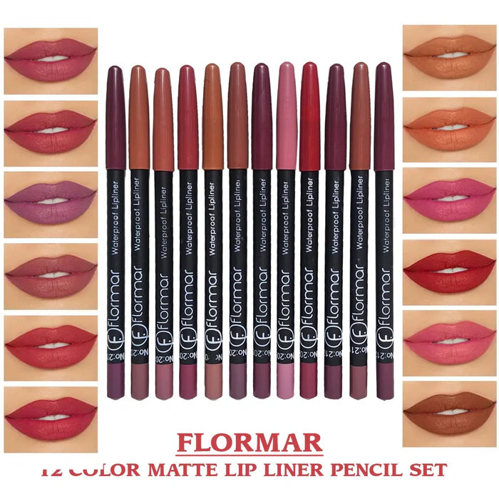 Flormor WaterProof Lip Liner Pencil 12Pcs