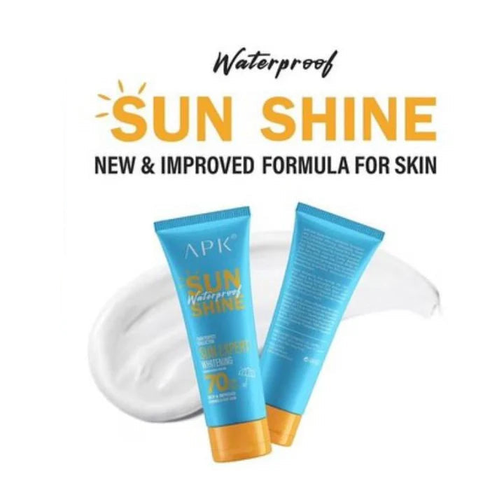 Apk Sun Shine Water Proof 70spf Sunscreen Cream Best Sunscreen for Glowing Skin | Protect Your Skin This Summer 100g