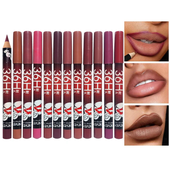 Miss Seven 36H Matte Waterproof Lash Lipstick Lip Liner Lip Pencil