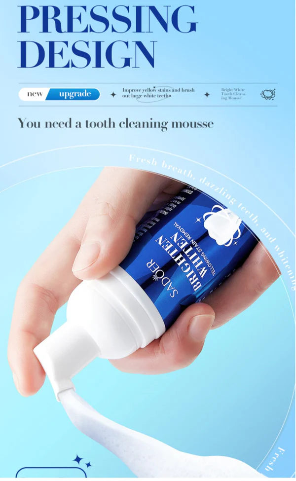 SADOER Tooth cleaning Mint Fresh Breath Teeth Whitening Mousse Toothpaste 60ml SD12266