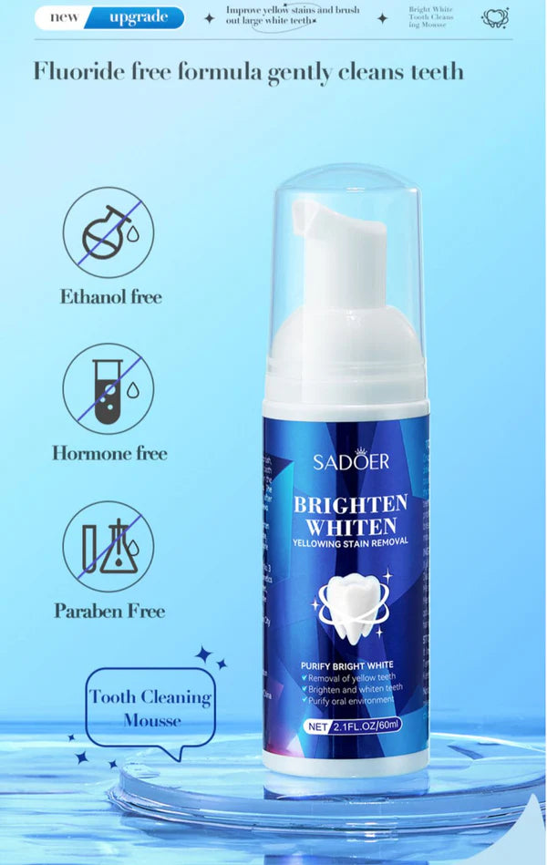 SADOER Tooth cleaning Mint Fresh Breath Teeth Whitening Mousse Toothpaste 60ml SD12266