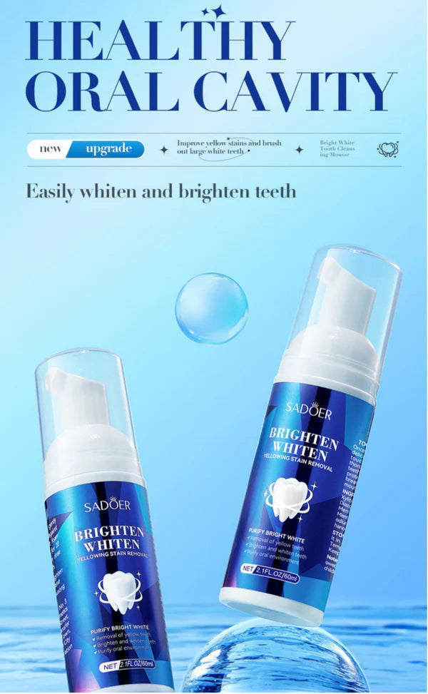 SADOER Tooth cleaning Mint Fresh Breath Teeth Whitening Mousse Toothpaste 60ml SD12266