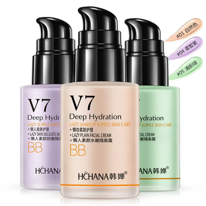 HCHANA Lazy Beauty Cream Whitening Face Primer Makeup Base Moisturizing Brightening Foundation Liquid