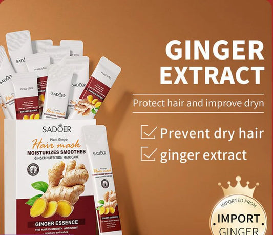 SADOER Plant Ginger HAIR MASK 10gx20pcs Moisturizing Hair Mask Damaged Repair Hair Care Treatment Cream (NO.SD92373)