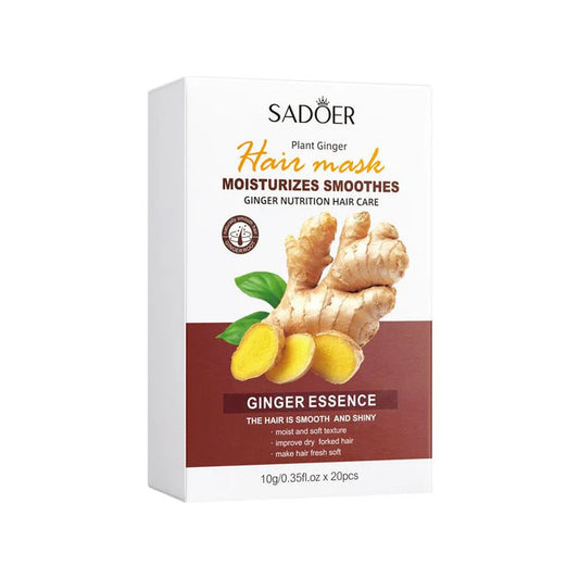 SADOER Plant Ginger HAIR MASK 10gx20pcs Moisturizing Hair Mask Damaged Repair Hair Care Treatment Cream (NO.SD92373)