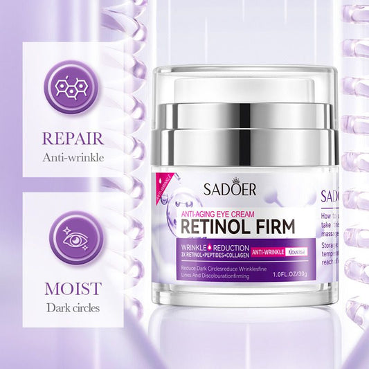 Sadoer Anti Aging Retinol Firm Wrinkle Reduction Peptides + Collagen Eye Cream 30g