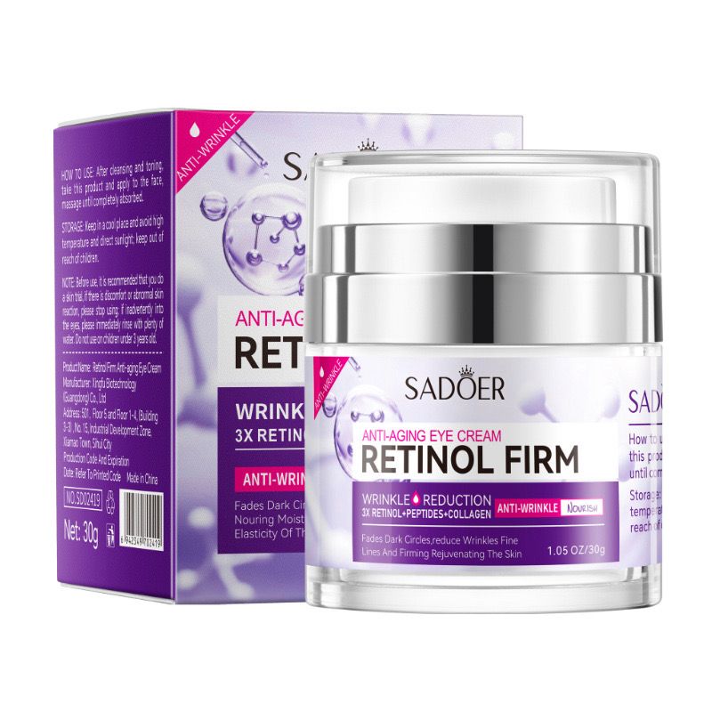 Sadoer Anti Aging Retinol Firm Wrinkle Reduction Peptides + Collagen Eye Cream 30g