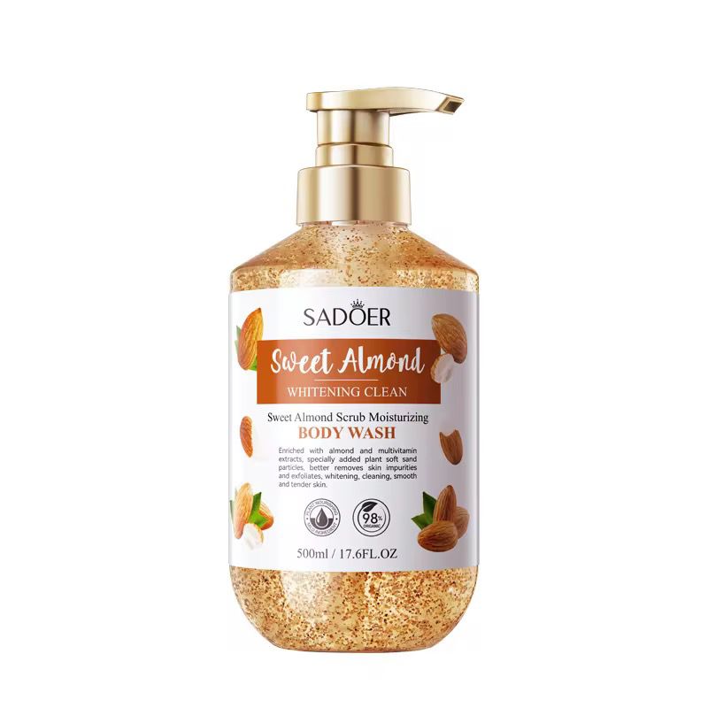 Sadoer Sweet Almond Scrub Moisturising Body Wash 500ml SD05342
