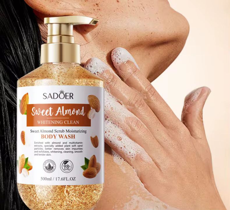 Sadoer Sweet Almond Scrub Moisturising Body Wash 500ml SD05342