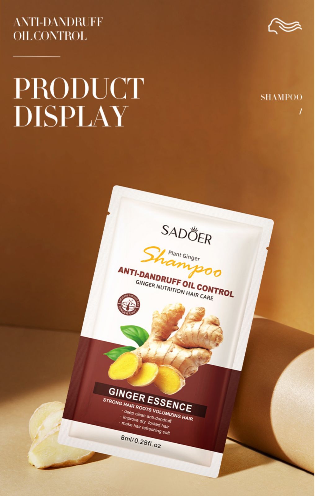 Sadeor Plant Ginger Anti Dandruff Oil Control Shampoo Sachet 8ml