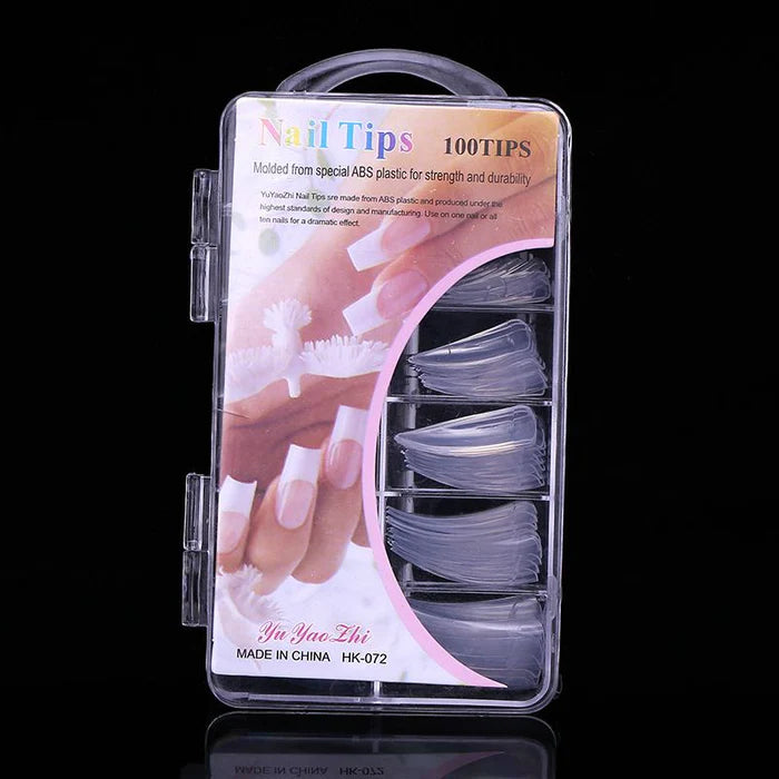 100 pcs Transparent /White Ballerina Artificial Nails Tips