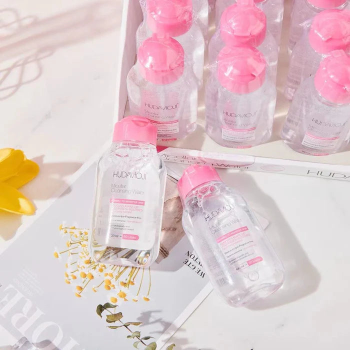 Huda Moji Micellar Cleansing Water All in 1 la Cleansing Water All-In-One Waterproof Removes makeup